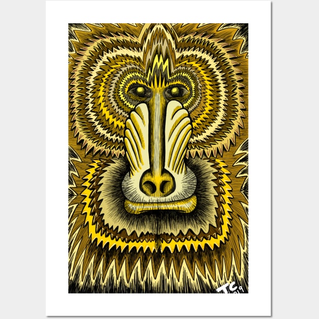 Golden Ape Wall Art by doubletony